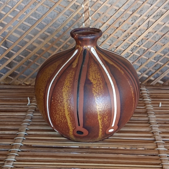 Vintage boho pottery vase